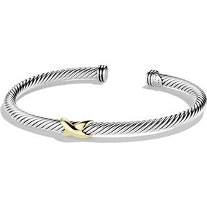 Authentic David Yurman X Bracelet with Gold